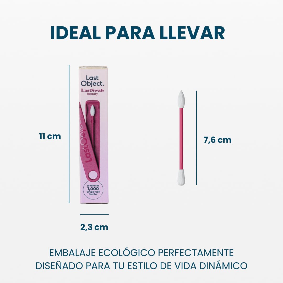 Hisopos reutilizables LastSwab® para rutinas de belleza – Alternativa sostenible a los hisopos desechables – Fáciles de limpiar – Se entregan con estuche de viaje - Roja — view 3