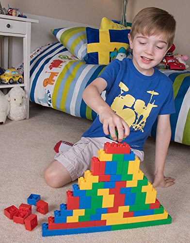 Big Briks Basic Builder Set #1 - Premium-Bausteine - kompatibel mit großen Bausteinen Aller führenden Marken - nur für Steine mit großen Noppen geeignet - 84 Stück - Blau, Grün, Rot, Gelb – Bild 5
