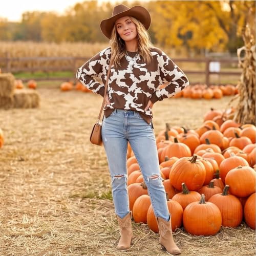 Polka Dot Sweatshirt for Women Color Block Crewneck Sweatshirt No Hood - image 5