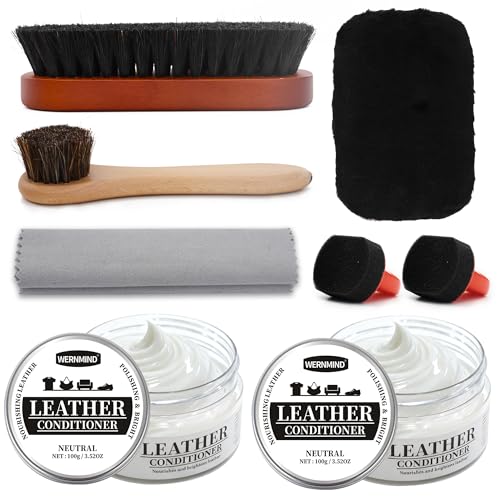 WERNMIND Neutral Shoe Polish Cream Leather Conditioner Nourish Restores Shoe Shine Kit Cleaner Couch Boots Bags 3.52OZ