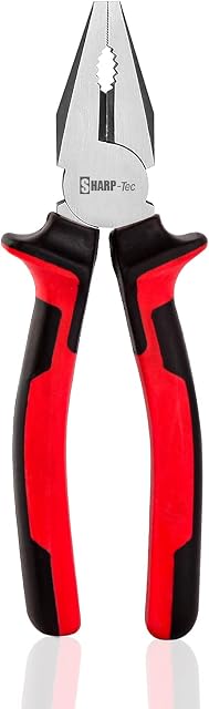 Sharp-tec Combination Pliers 160mm, Multifunction Pliers with Wire Cutting/Crimping/Wire Twisting/Pulling and Nails Removing, 6-inch Professional Combination Wire Pliers