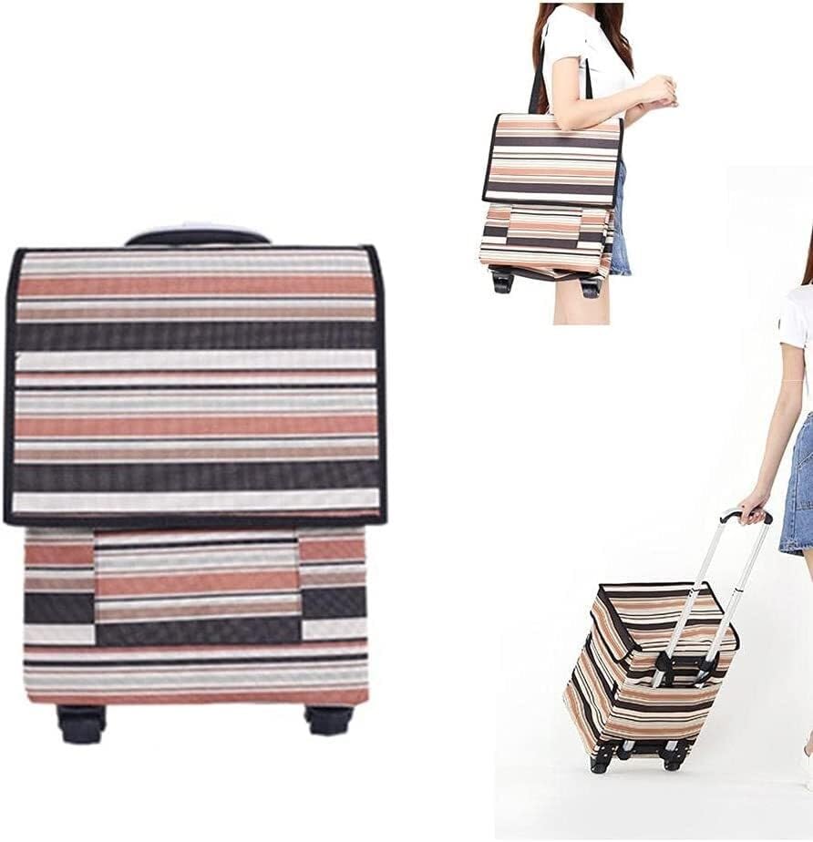 Einkaufstrolley Trolley Einkaufstrolley-Tasche, Faltbare Einkaufswagen-Tasche, Wiederverwendbare Einkaufstüte Aus Oxford-Stoff Für Drinnen Und Draußen Einkaufstasche mit Rollen – Bild 4