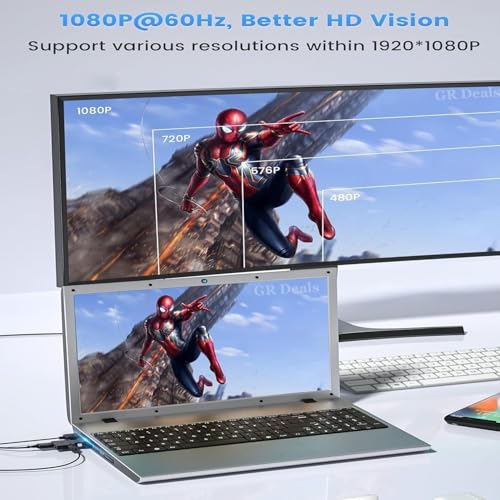 Image of VGA to HDMI Adapter Converter with Audio,(PC VGA Source Output to TV /Monitor with HDMI Connector), Active Male in Female 1080p Video Dongle adaptador for Computer, Laptop, Projector.
