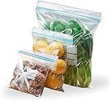 Sacos Zip Lock Hermético Reutilizável - 10 Unidades Saquinhos Ziplock para Congelar Alimentos, Freezer e Viagem – Saco Resistente Premium MyBrins (Grande)