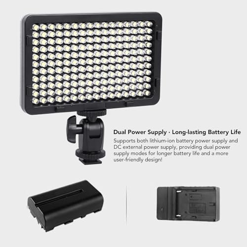 Image of On Camera LED Video Light, Mini Rechargeable with 176LED, Photography Fill Lamp, Portable Led Video Light fcamera Light or DSLR Cameras, Camera and Photography Equipment