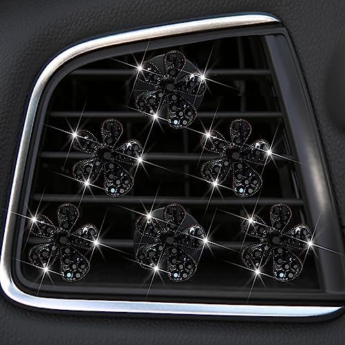 6 Pcs Black Daisy Air Vent Clips, Cute Flower Car Air