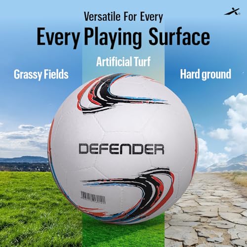 Image of Vector X Defender Rubber Moulded Soccer Futsal Ball - Durable Training Match Ball for Practice | Ideal for Turf, Hard Ground & Grassy Field | Nylon Wounded Butyl Bladder, Football - Size 5