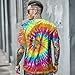 ZAMKDXFQ Tie Dye Shirts Men Hippies Senior Short Sleeve Hippies Senior Tie Dye Tee Shirt Red
