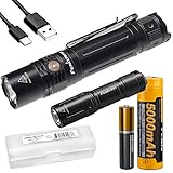 Gift Bundle: Fenix PD36R 1600 Lumen Rechargeable Flashlight with E01 V2 Pocket Flashlight and Lumentac Battery Case