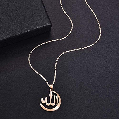 Preisvergleich Produktbild CKAWM Halskette Einfache Muslimische Islamische Religiöse Totem Allah Frauen Männer Silberkette Halskette Schmuck