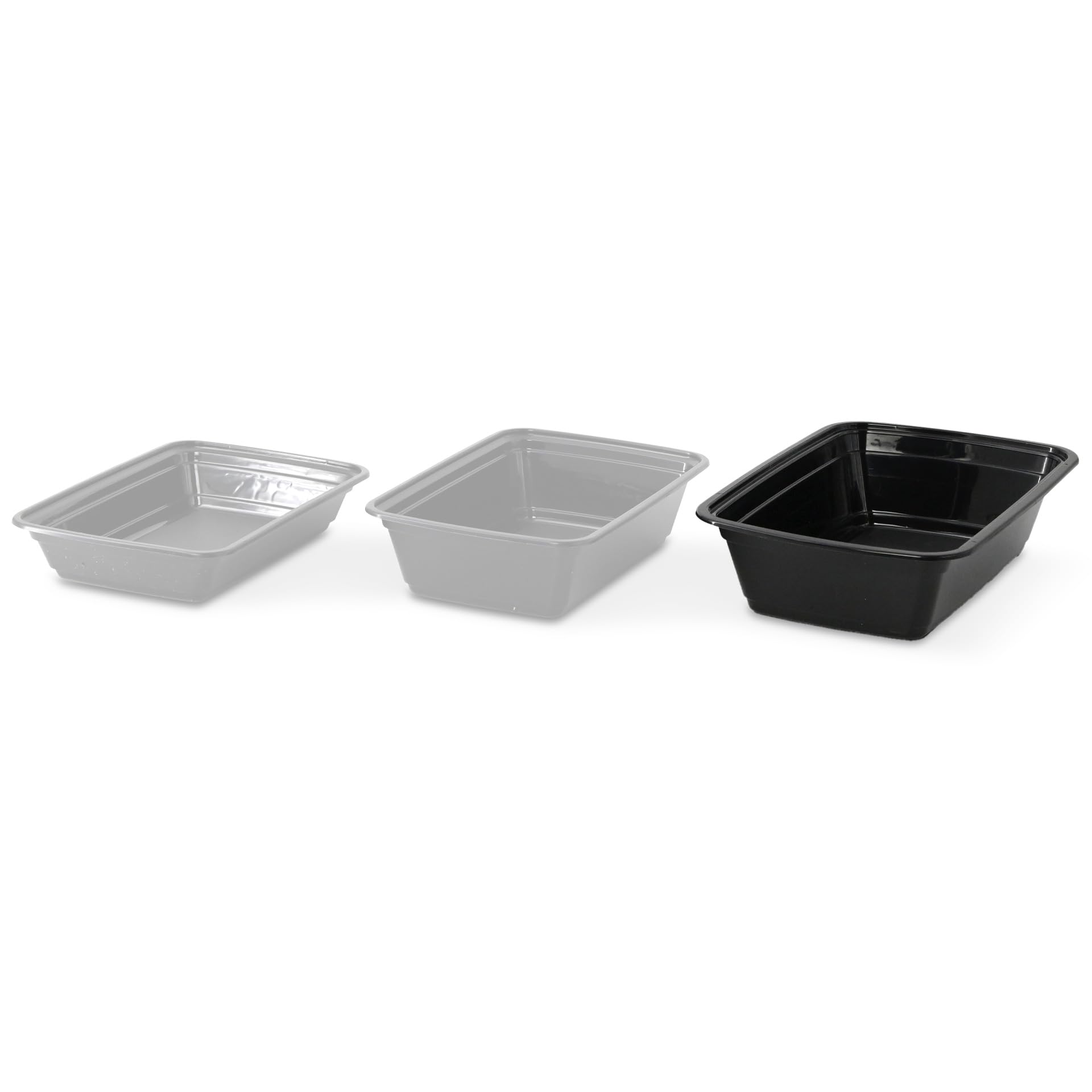300x Mehrwegbehälter aus PP 1000 ml schwarz - Lebensmittelaufbewahrung mikrowellengeeignet & recycelbar - to-go Behälter