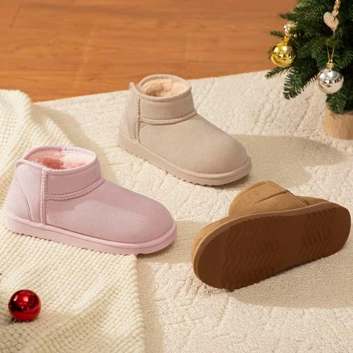 Wishcotton Women's Cozy Short Bootie Slippers, Winter Warm Hard Bottom House Shoes with Fuzzy Lining for Indoor Outdoor - Image 3