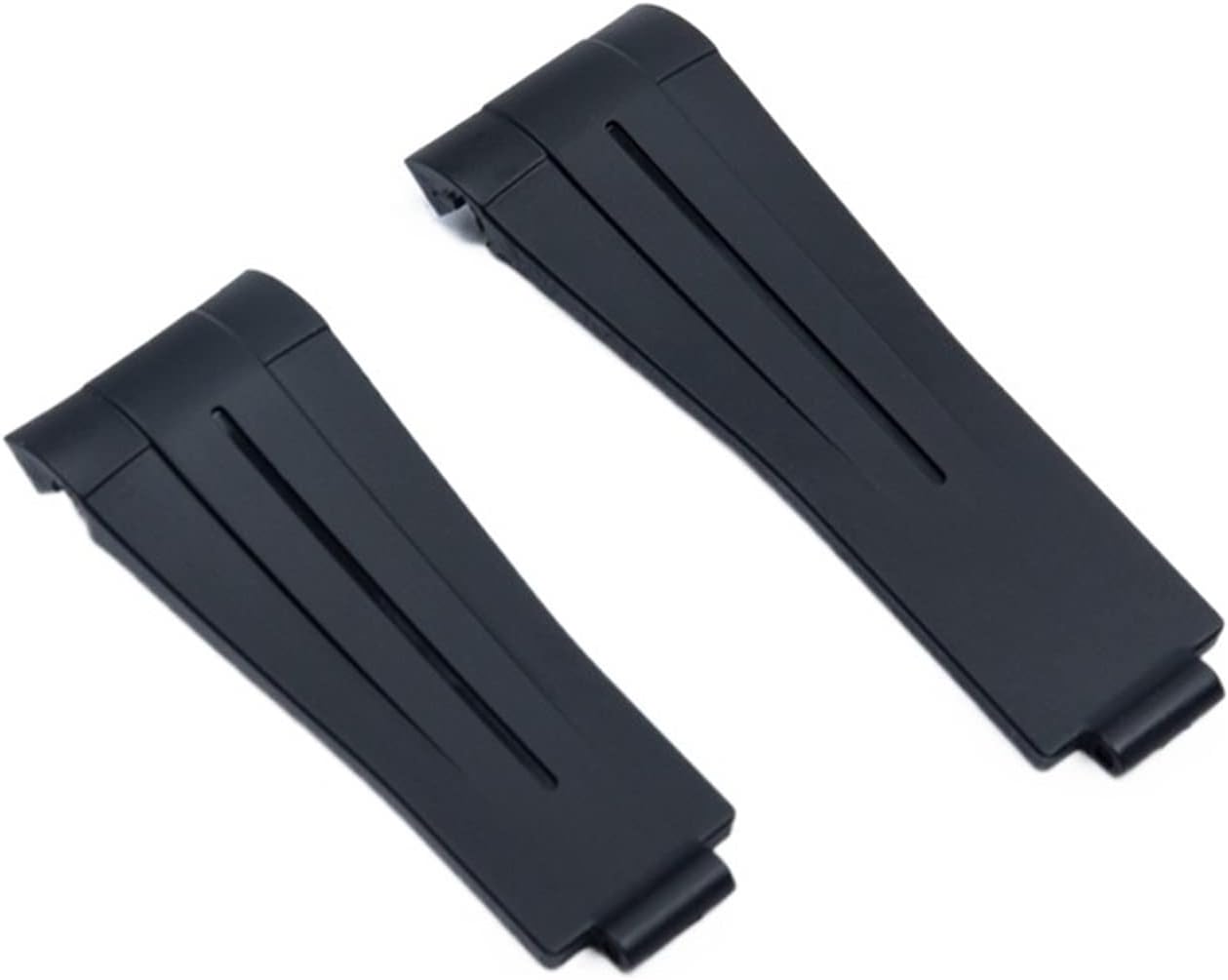 20mm Rubber Watch Band Black Adjustable Fold Buckle For Strap GMT OYSTERFLEX Bracelet