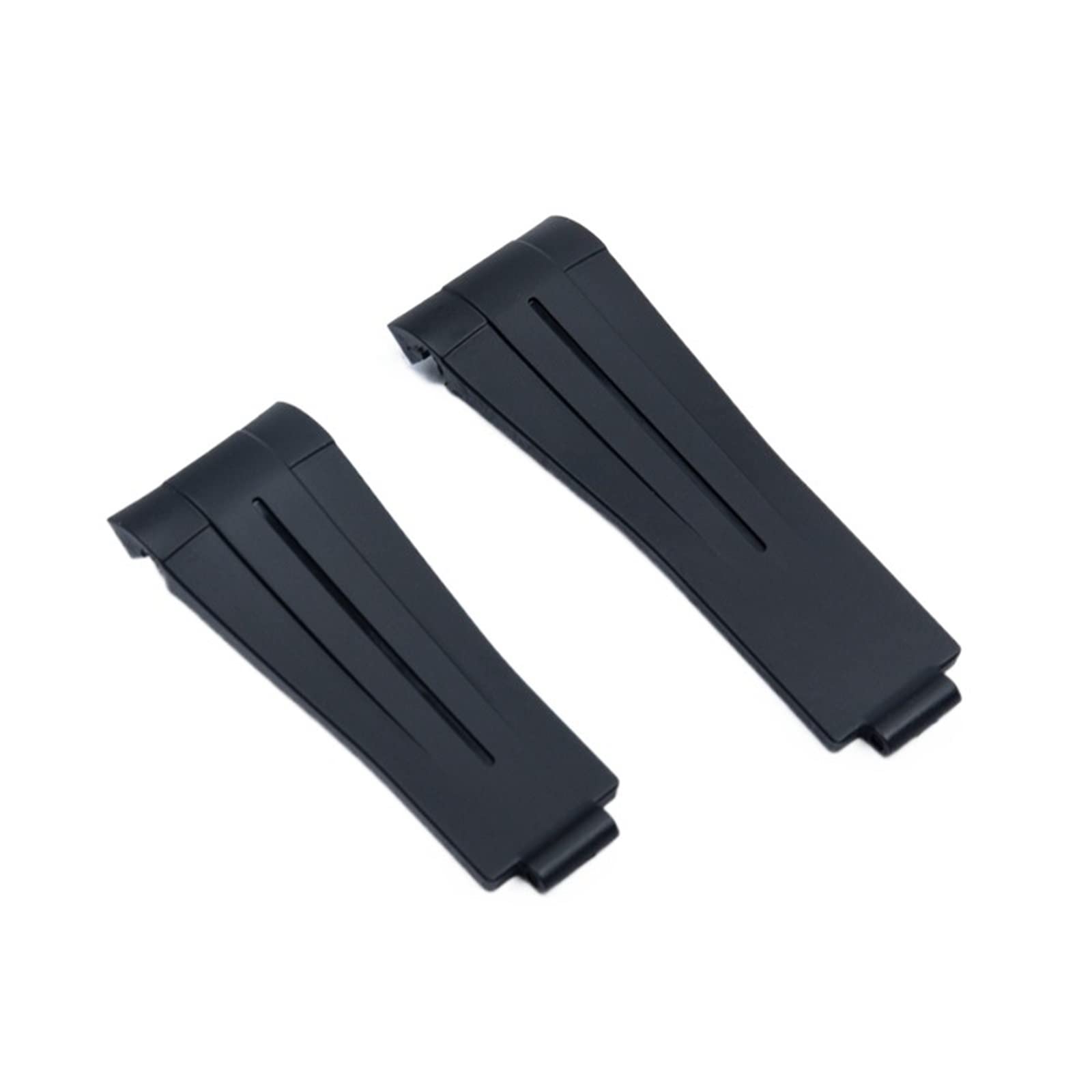 20mm Rubber Watch Band Black Adjustable Fold Buckle For Strap GMT OYSTERFLEX Bracelet