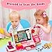 Kids Cash Register Toy with Shopping Cart Toddler Pretend Play Store Cashier Register for Kids with Music / Real Calculator / Scanner Learning Toys for Girls Birthday Gift for 3-8 Year Old Girl
