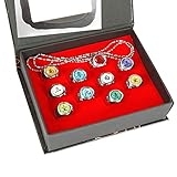 JOMCUT 11 Pcs Adjustable Anime Rings for Men, Cosplay Ring Set with Necklace for Kids and Ninja Fans (A)…