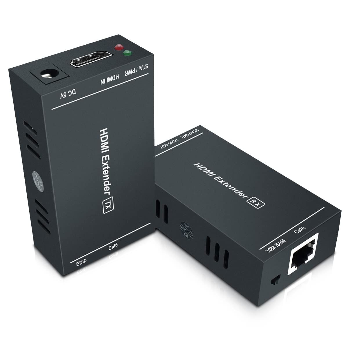 Elalight HDMI Over Ethernet Extender1080p@60Hz, hdmi Extender Over Ethernet 3D, Over Single Cat5e/Cat6/Cat 7 Cable, Transmit Up to 164 Ft (50m), EDID and POC Functionality