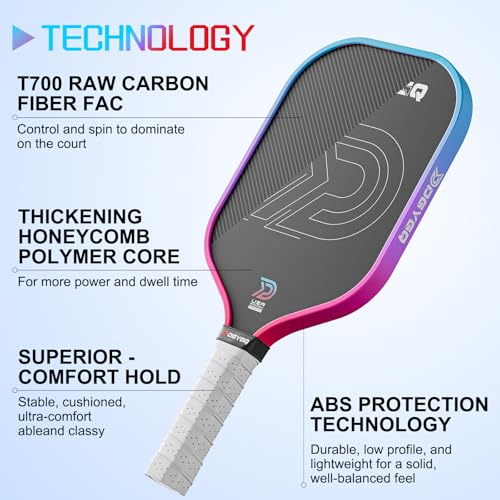 Image of DGYGQ Pickleball Paddles with Polypropylene Honeycomb Core, T700SC Power Carbon Fiber Pickleball Paddle, Increased Power for Ultimate Spin & Consistency