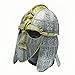 MILERUN Viking Style Anglo-Saxon Helmet Latex Costume Sutton Hoo Inspired, Medieval Cosplay, Adjustable for LARP