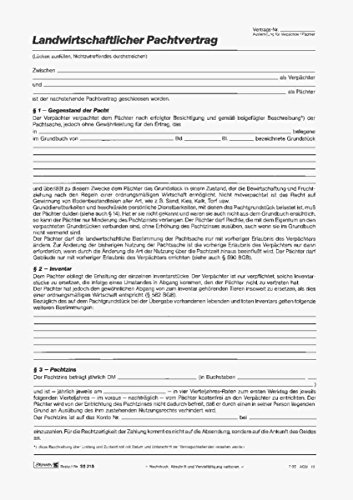 Baier & Schneider Baier 1025215 & Schneider Vertragsformular Pachtvertrag, A4, 4 Blatt