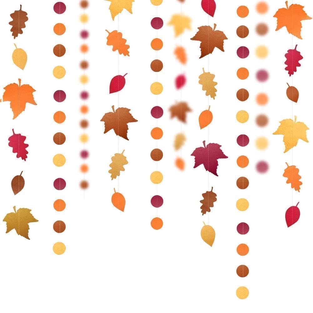 Fall leaf garland backdrop set