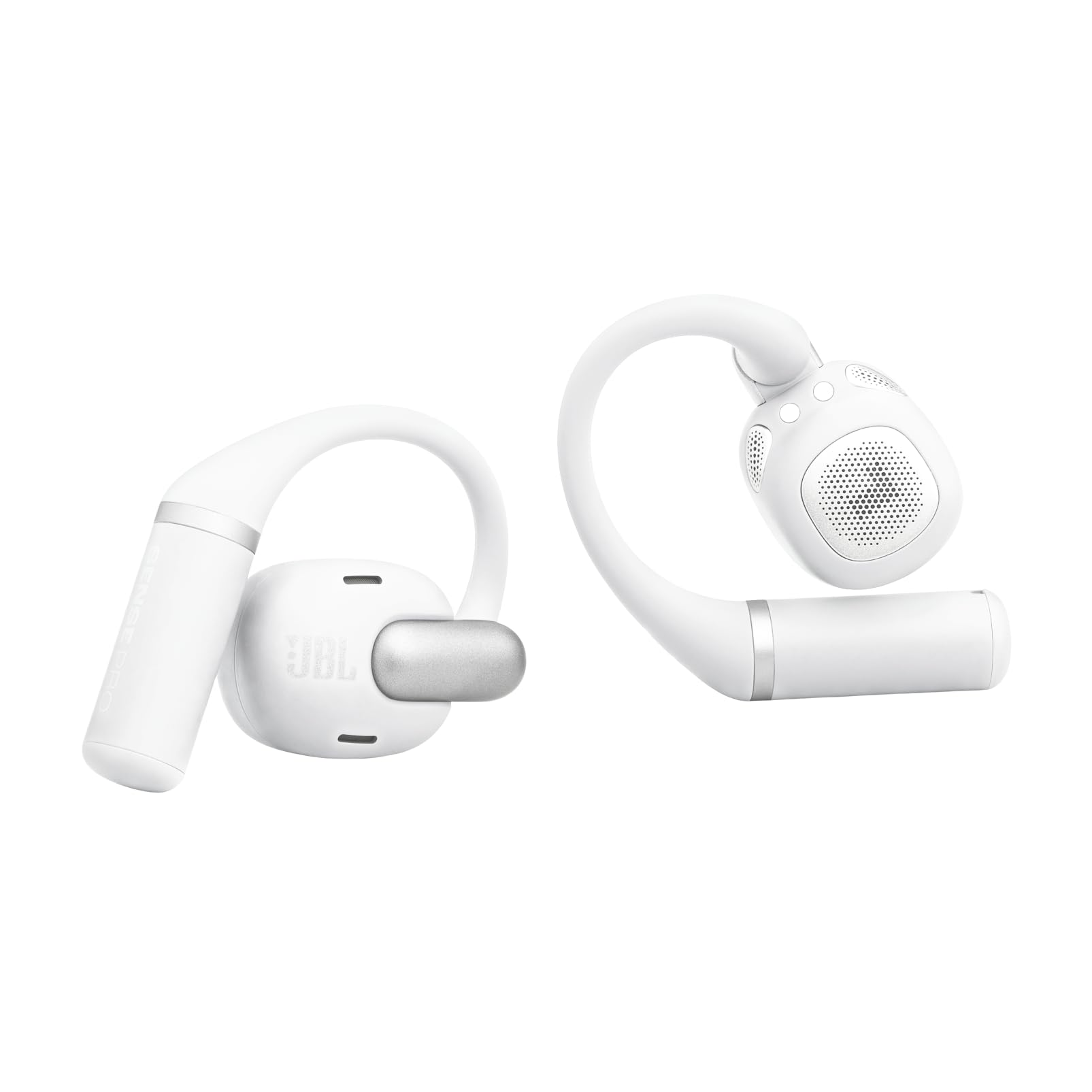 JBL Sense Pro, Auriculares Inalámbricos Open-Ear, Blanco | True Wireless, 38 Horas de Autonomía, Resistencia IP54 al Agua y al Polvo, Tecnología JBL OpenSound y Spatial Sound