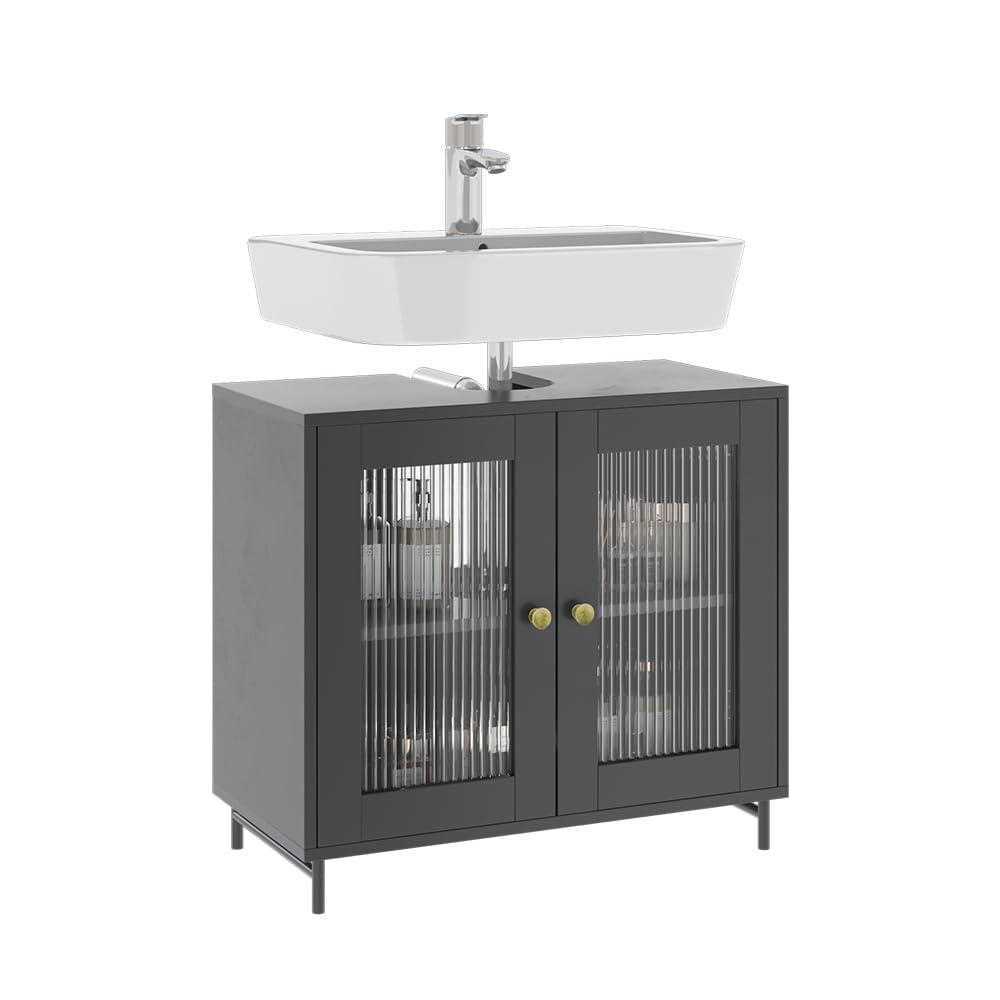 Vicco Mobiletto per lavabo Malte, Grigio, 60 x 58 cm