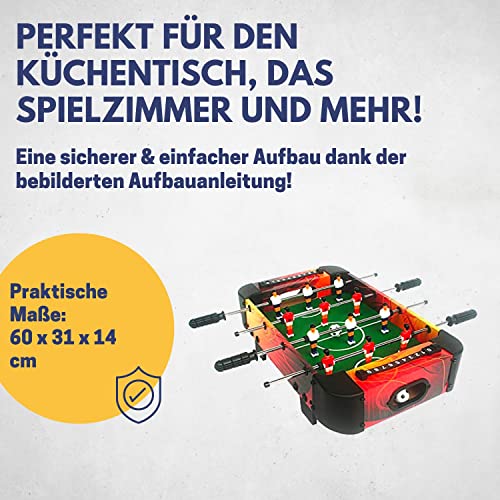 Best Sporting Mini Tischkicker Kinder Goal in 53 x 31 cm I Kickertisch klein für das Tischfussball Kinder Match I Mini Kicker Tischfussball mit 12 Spielern & 2 Bällen I Mini Football Game – Bild 5