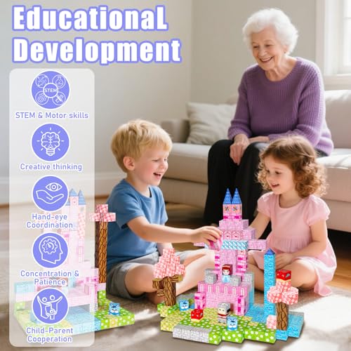 Image of Magnetic Blocks for Kids, 100 Pcs 6-Sided Strong Magnet STEM Toy | CPC & ASTM Certified, Ideal for Montessori & Sensory Play