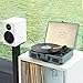 Record Player, Miric Suitcase Record Player with Speakers, 3 Speed Belt-Drive Vinyl Turntable, Portable Record Player for 7/10/12inch Vinyl Records, Support USB/SD/AUX Vinyl Record Player-Jade Blue