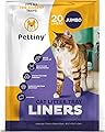 Pettiny Jumbo Cat Litter Tray Liners with Drawstrings - Pack of 20 Scratch Resistant Bags for Giant Litter Box