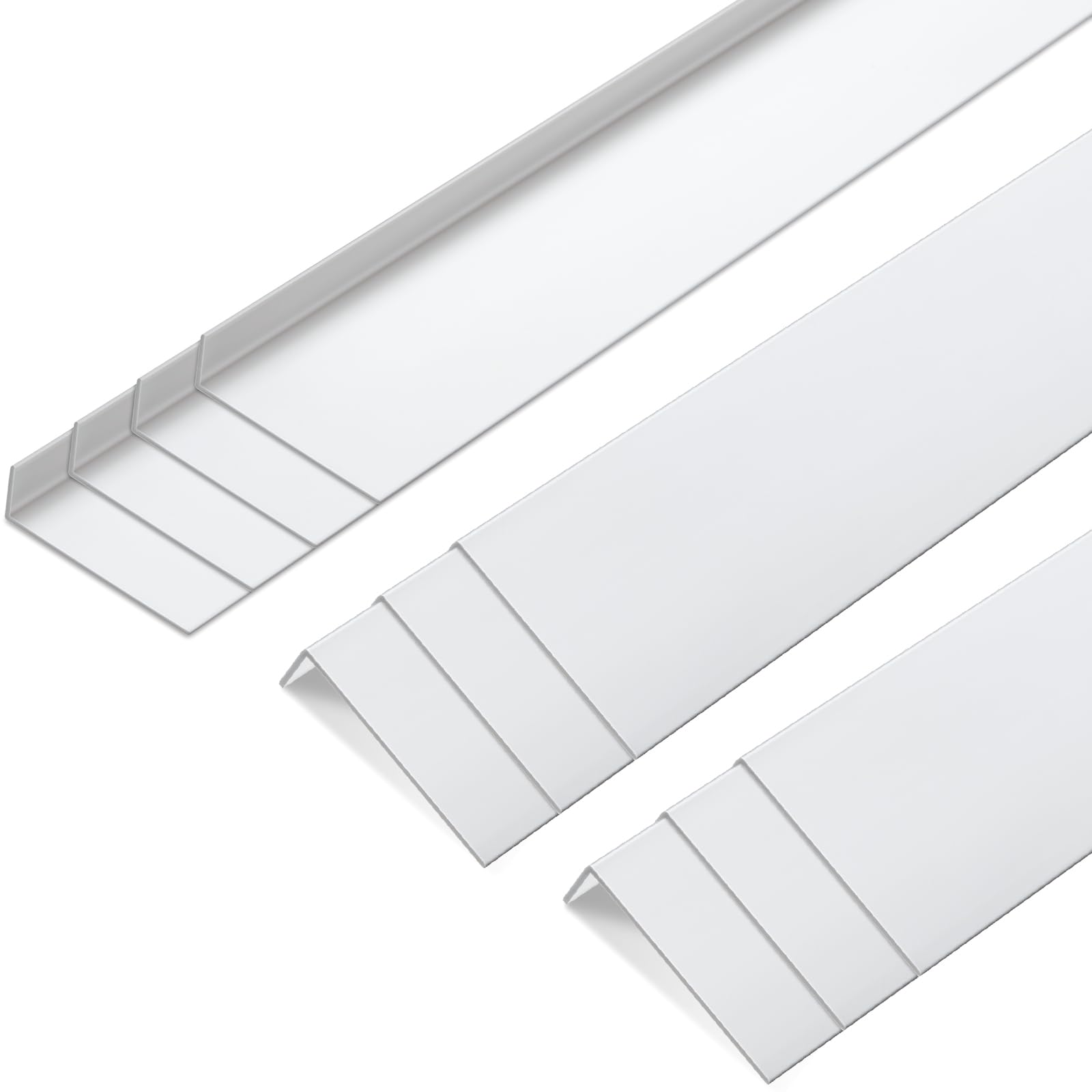 Sasylvia 10 Pcs Wall Corner Guard, 1 X 3 X 48 Inches, White, Vinyl
