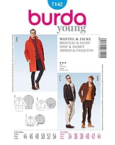 Burda 7142 Schnittmuster Kurzmantel, Jackett und Blouson (Herren, Gr. 44-54) Level 3 mittel