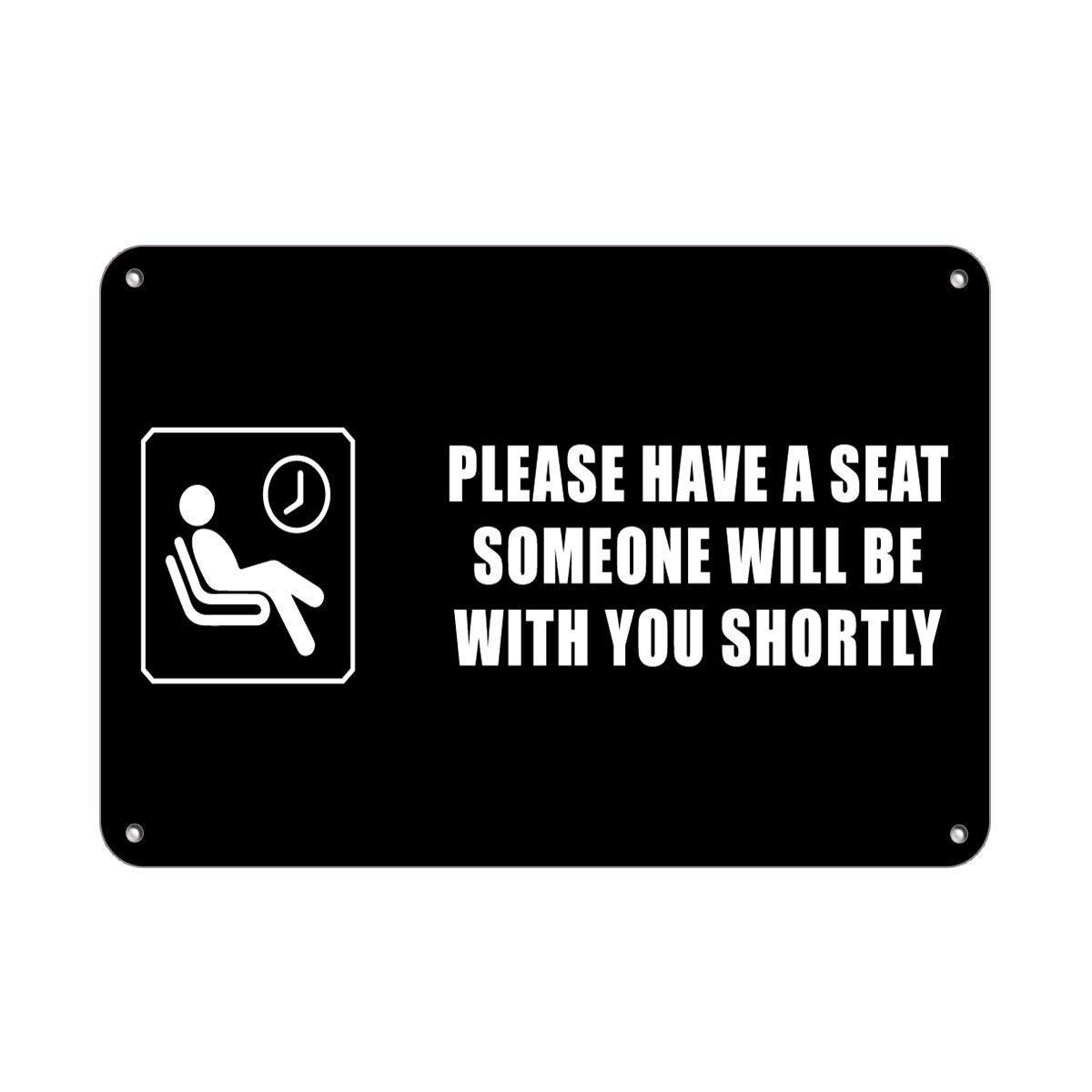 peiyeety Metal Tin Signs Please Have A Seat Someone Will Be with You Shortly Retro Signs Vintage Aluminum Tin Sign For Home Garden Cafe Bar Tin Sign 8x12 Inches