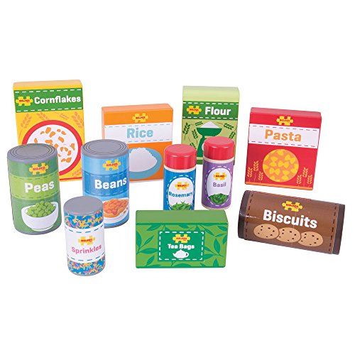 Price comparison product image Bigjigs Toys Wooden Cupboard Groceries - Pretend Play Food