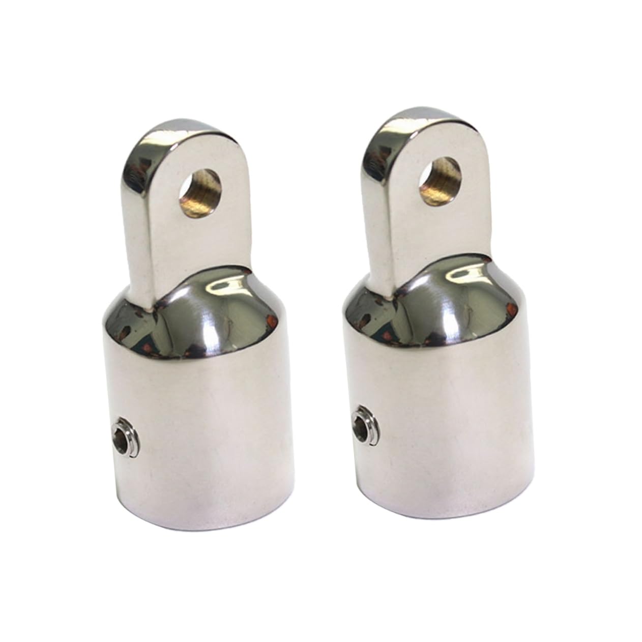 Mikinona Accessoires de Bimini Finition Miroir en Acier Inoxydable 316 Argenté 2 Pièces 25mm et Trous de Boulon 1/4 pour Bateaux et Canoës en Milieu Marin
