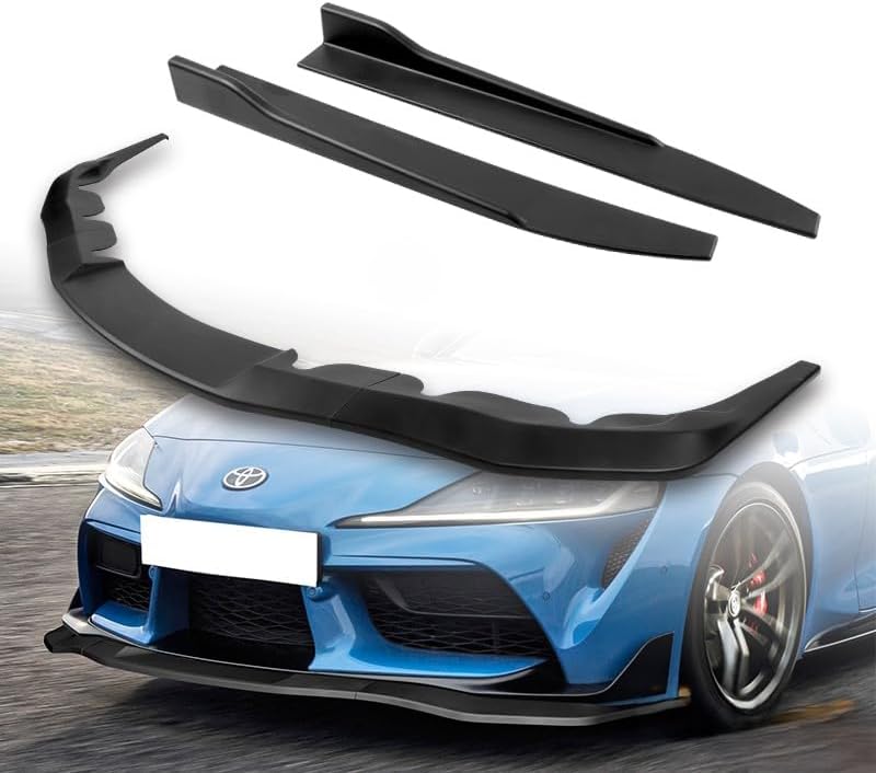 Stay-Tuned, 5PCS ABS STP-Style Front Bumper Lip Spoiler Body Kit + Universal 31" x 4" Side Skirts, Compatible with 2019-2026 Toyota Supra A90, Exterior Accessory (Painted White)
