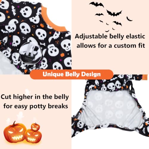 Image of CuteBone Small Dogs Outfit Soft Puppy Onesies Pjs Halloween Dog Pajamas Pet Coat Cat Apparel Comfy Doggie Jumpsuit Bodysuit for All Seasons P349M