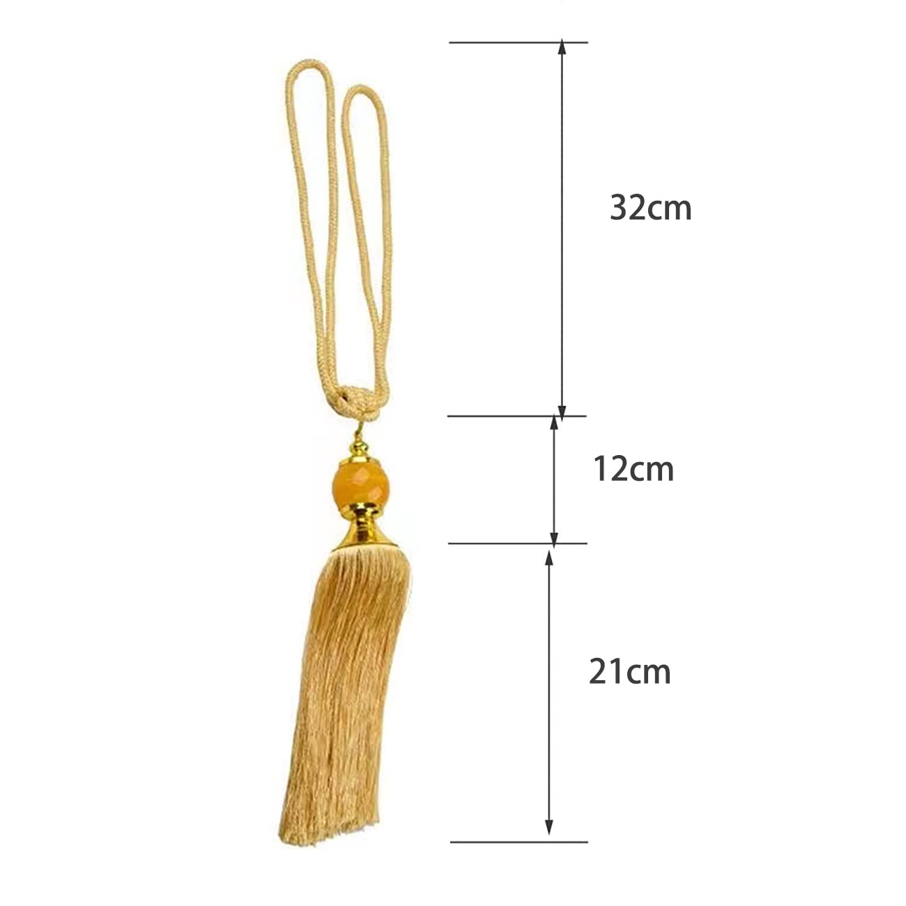 fermatenda beige con ganci e fibbie in corda, fermatenda con nappe in