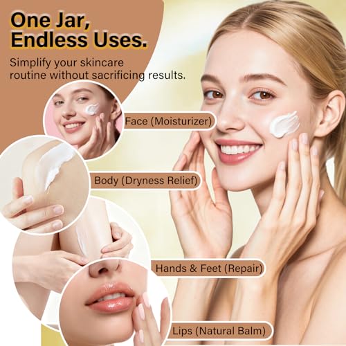 Image of MINIBIRD Beef Tallow for Skin, Natural Facial Tallow and Honey Balm with Raw Honey Moisturizer for Face, Body & Hands - Suitable for All Skin, 1.76oz, Gold