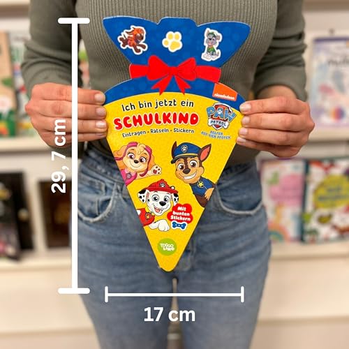 PAW Patrol Ich bin jetzt ein Schulkind! Eintragen, Rätseln, Stickern: Das perfekte Geschenk für die Schultüte. Für Kinder ab 5 Jahren, 17,1 x 29,3 cm, Yellow