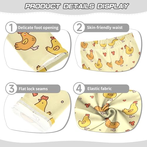 Cute Chicken Yellow 1 Girls Leggings Athletic Pants Tights Stretch Bottom3