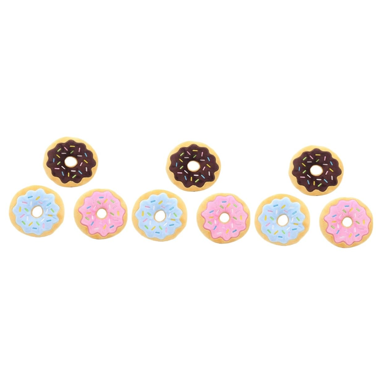Housoutil 9pièces Jouets à Mâcher Peluche pour Chiens Jouet Forme De Donut avec Squeaker pour Chiots Couleurs Aléatoires pour Entraînement Mastication des Animaux De Compagnie