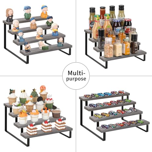 Image of YINMIT Grey Display Riser Stand (4 Tier,Grey,2Pack)
