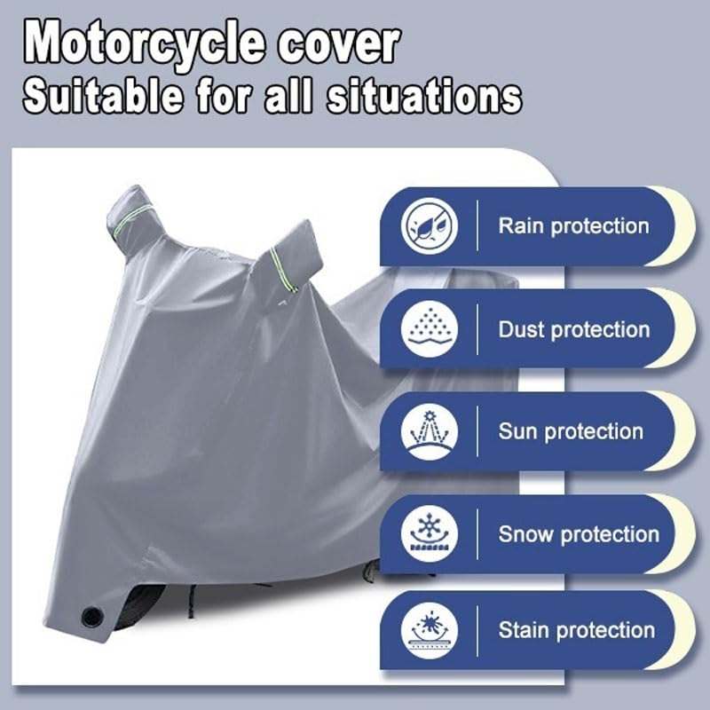 Pokrowiec na motocykl, zewnętrzny i wewnętrzny pokrowiec ochronny na motocykl, pyłoszczelny, wodoodporny, odporny na słońce, odporny na zarysowania, trudnopalny