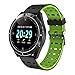 ZDY Pression artérielle Intelligent Surveillance du Rythme Cardiaque de Remise en Forme Watchwatch écran Couleur Sport IP67 étanche Montre Les étapes de comptage,Vert