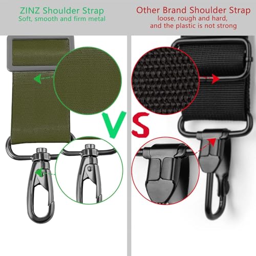Image of ZINZ 79 inch Shoulder Strap, Extra-thick Fixed Cushion Pad and Dual Clasps Universal Replacement Strap with Metal Swivel Hooks for Laptop Bags, Luggage Bags, Camera, Crossbody(Army Green)