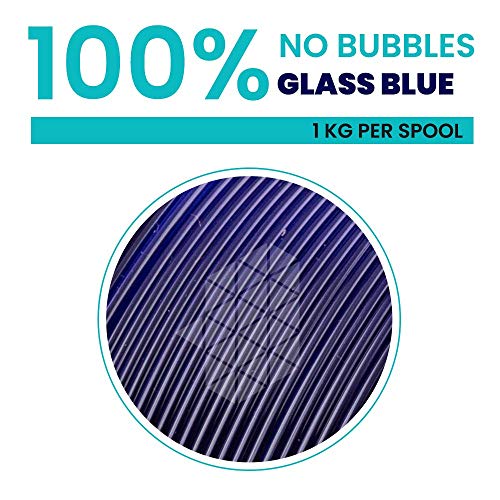 Image of Tesseract Premium PLA + 1.75mm 3D Printing Filament | Dimensional Accuracy + /- 0.03mm | Compatible with Most FDM Printers | 1 KG 3D Printer Filament - PLA Glass Blue (Quantity 1)