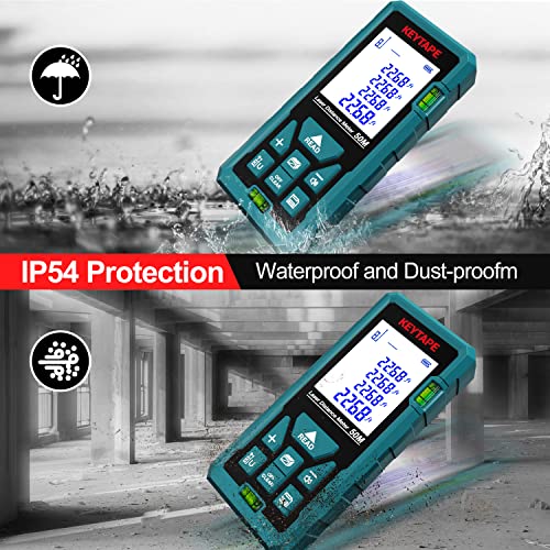 Distance Measuring Laser 165Ft Keytape Multifunction Measure Laser Ruler, Upgraded M/In/Ft/Ft+In Unit Switching Backlit Lcd And Pythagorean Mode, Dt50 Portable Handle Laser Distance Measurement Tool #TOP5