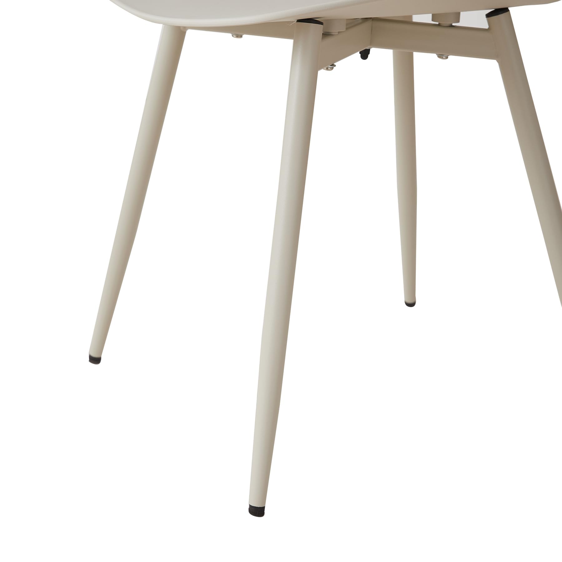 Set di 6 Sedie da Pranzo; Sedie da Cucina con Design a Schienale Cavo; Sedile in Polipropilene e Robuste Gambe in Metallo (Marrone)